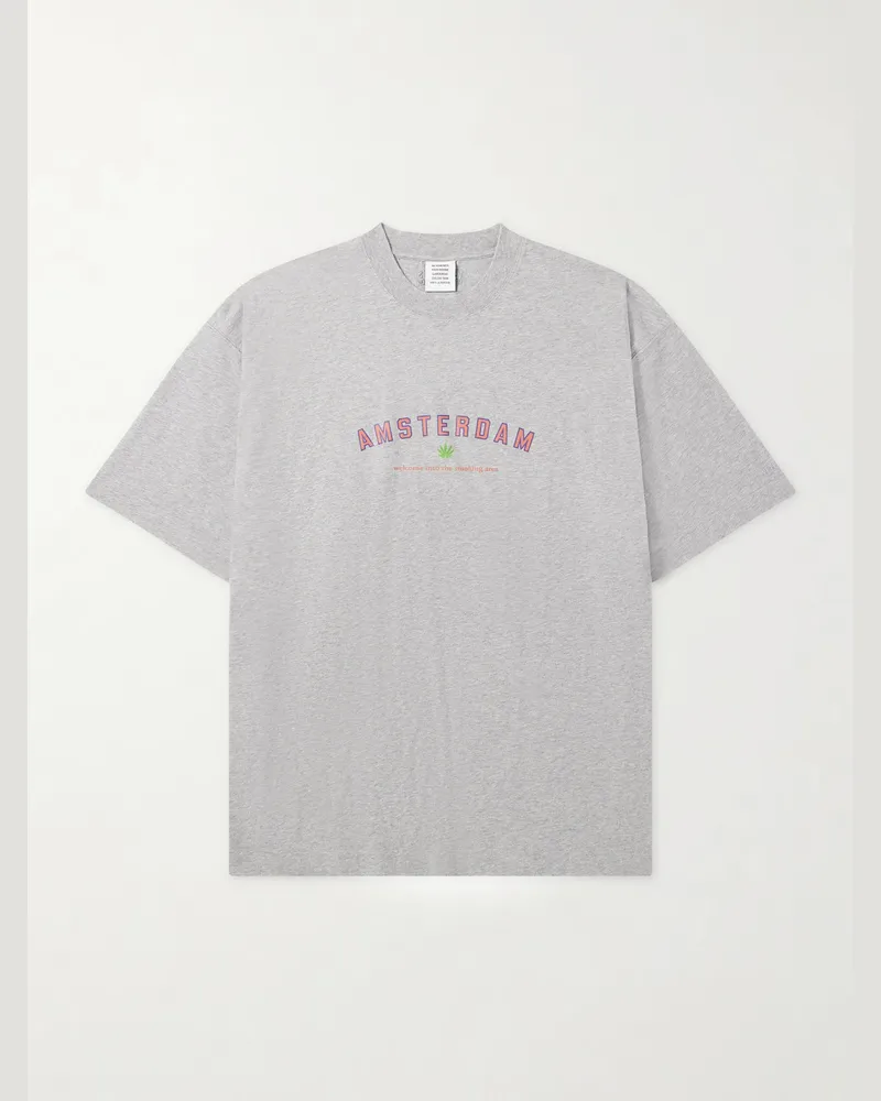 VETEMENTS Amsterdam T-Shirt aus Baumwoll-Jersey mit Print Grau