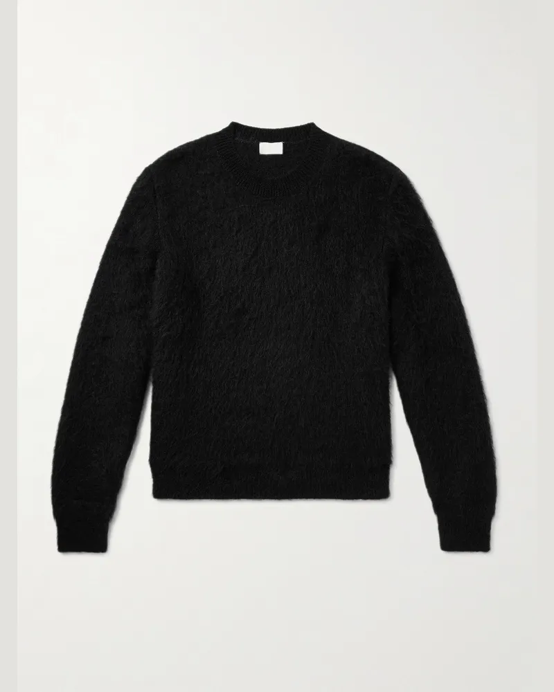 Saint Laurent Schmal geschnittener Pullover aus einer Mohairmischung Schwarz