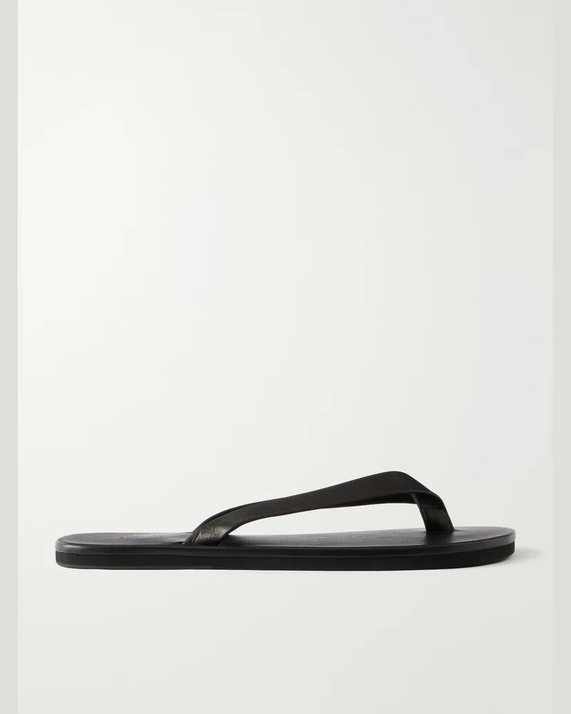 AURALEE Leather Flip-Flops Black