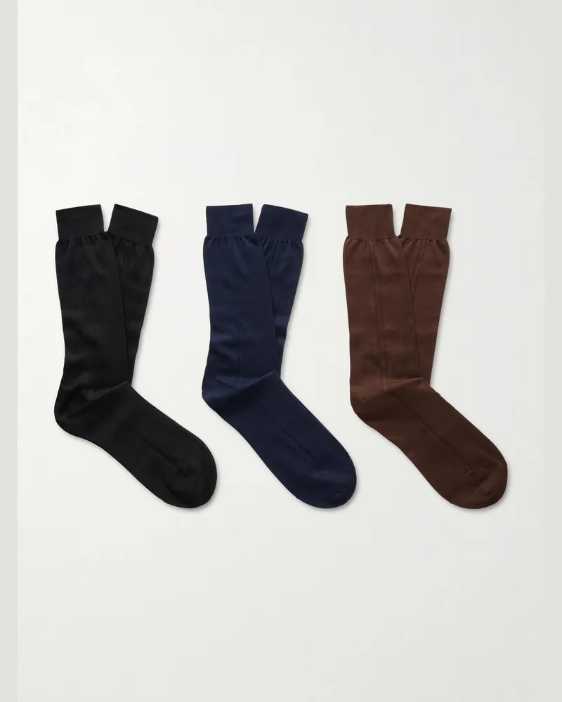 MR P. Three-Pack Organic Cotton Socks Multi