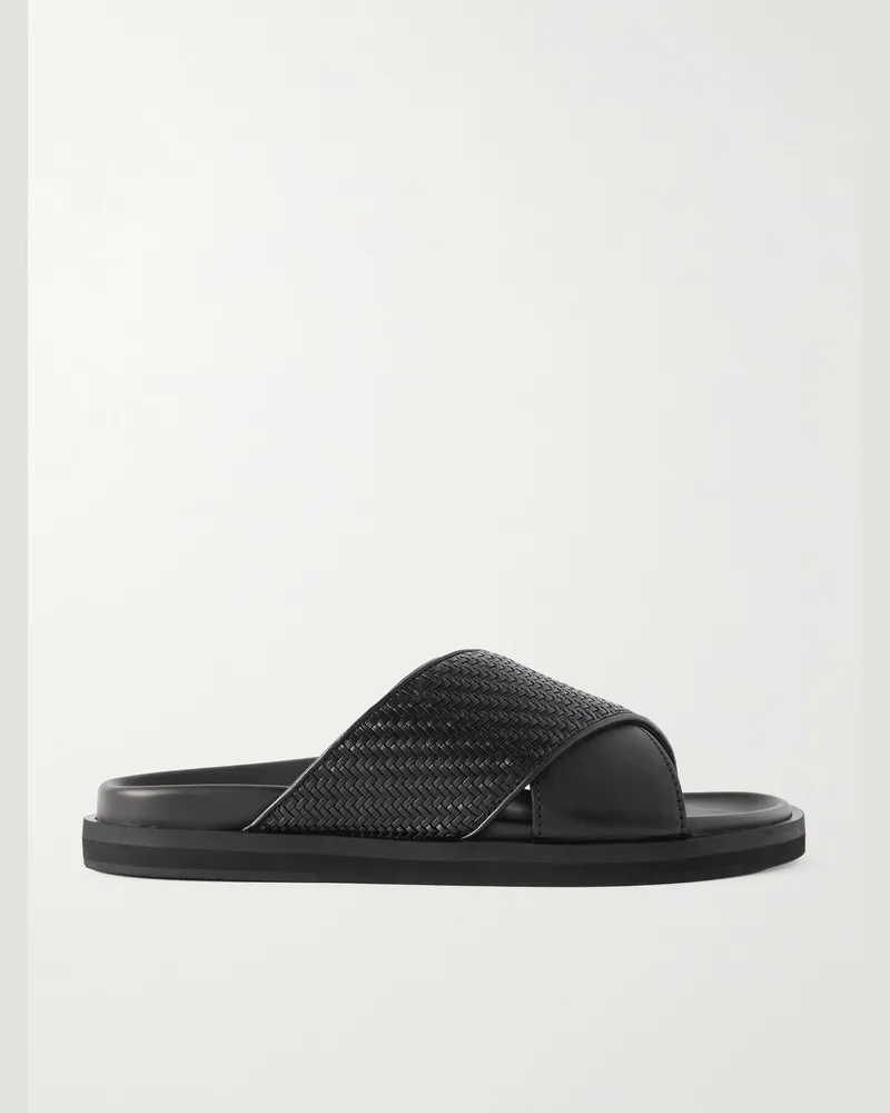Ermenegildo Zegna Panarea Pantoletten aus PELLETESSUTA™-Leder Schwarz