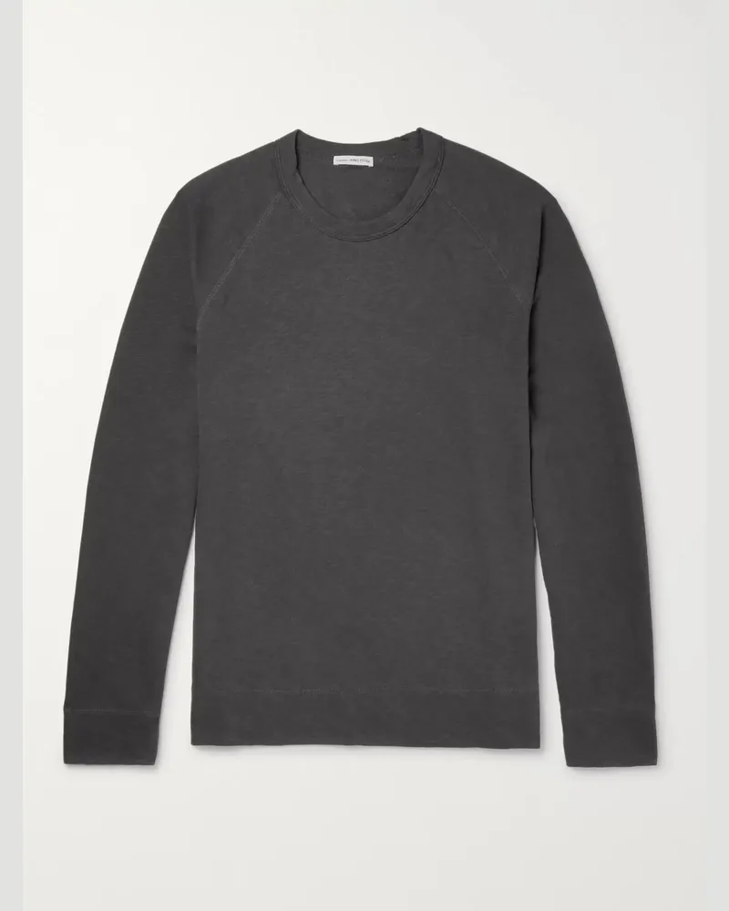 James Perse Loopback Supima Cotton-Jersey Sweatshirt Gray
