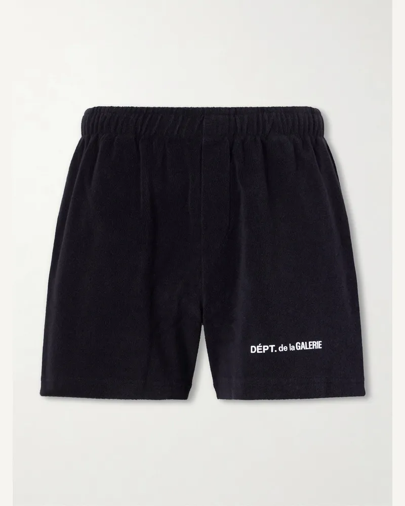 GALLERY DEPT. Zuma Straight-Leg Logo-Print Organic Cotton-Jersey Shorts Black