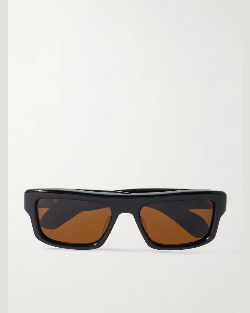 Jacques Marie Mage Cleavon Sonnenbrille mit eckigem Rahmen aus Azetat Schwarz