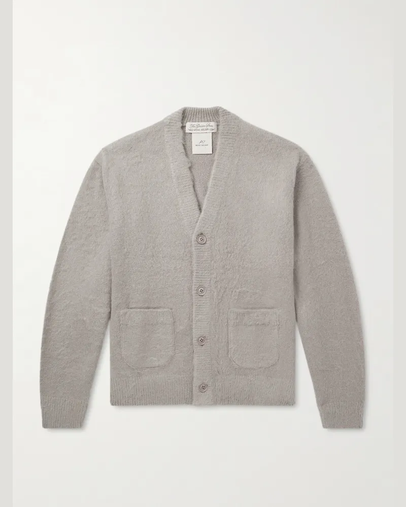 Remi Relief Brushed-Knit Cardigan Gray