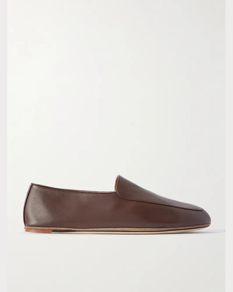 Loro Piana Anton Walk Loafers aus Leder Braun