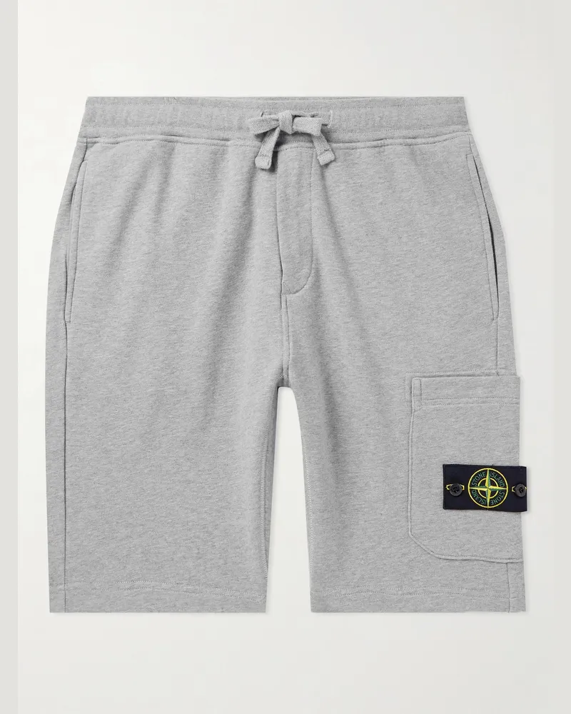 Stone Island Gerade geschnittene Shorts aus Baumwoll-Jersey mit Logodetail in Stückfärbung Grau