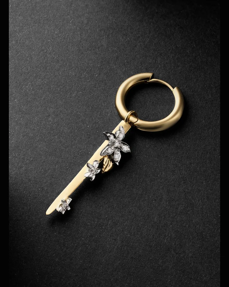 FOUNDRAE Small Thorn einzelne Creole aus Gold mit Diamanten Gold
