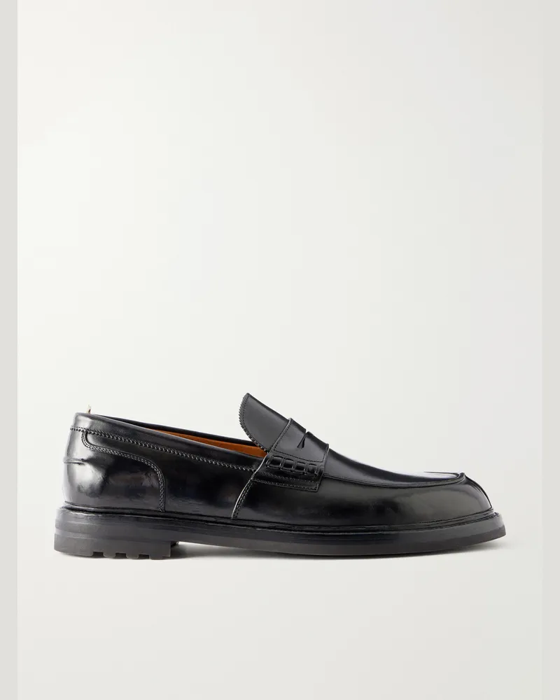 Officine Creative Italia Sax Flexi 001 Leather Loafers Black