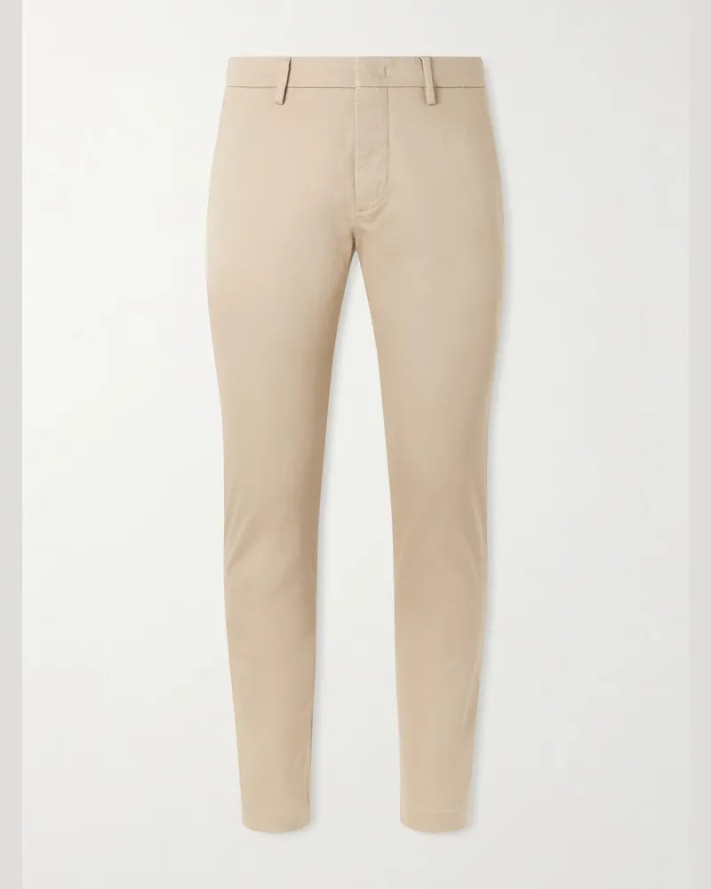 NN 07 Theo 1420 Tapered Organic Cotton-Blend Twill Chinos Neutrals