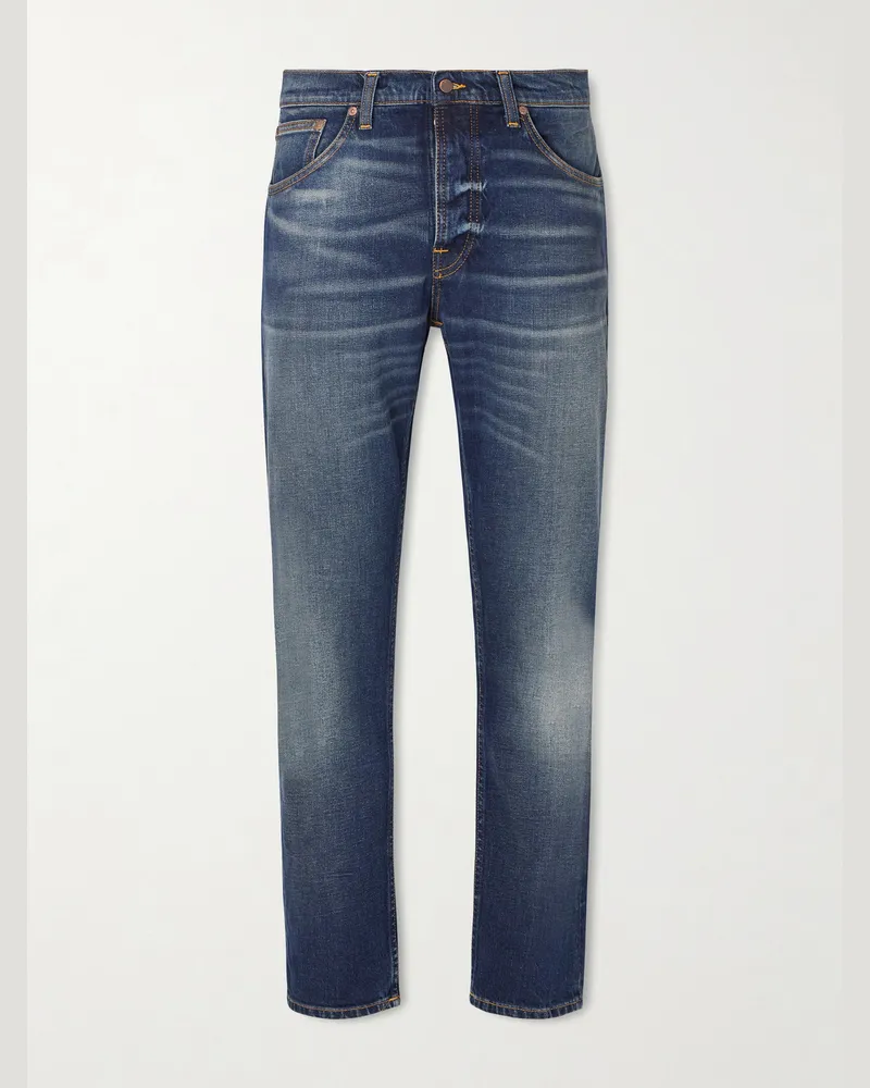Nudie Jeans Solid Ollie Slim-Fit Straight-Leg Jeans Blue