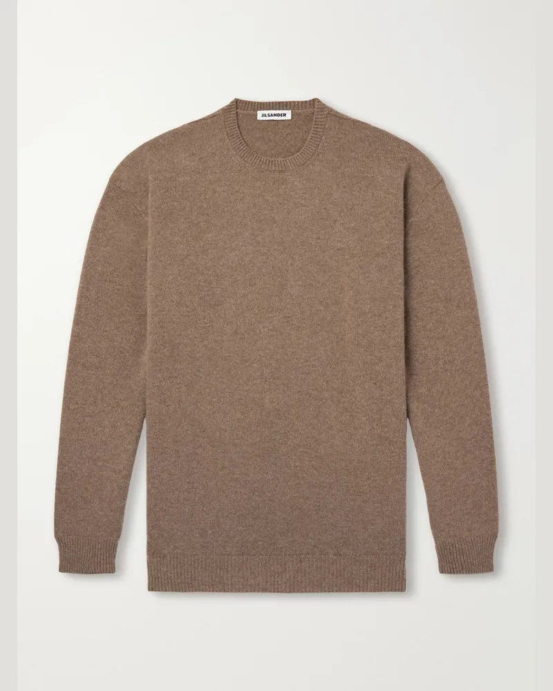 Jil Sander Cashmere and Wool-Blend Sweater Brown