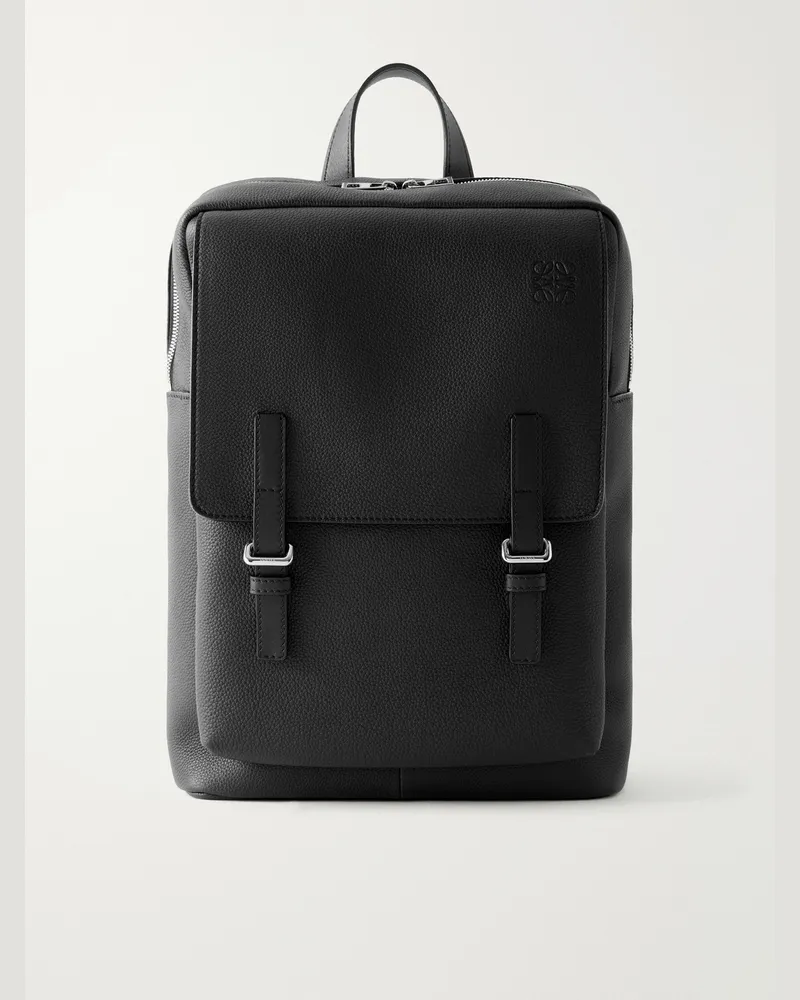 Loewe Leather Military Backpack Black