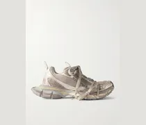 3XL Distressed Mesh and Rubber Sneakers
