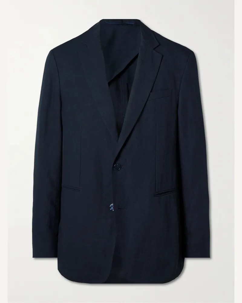 Orlebar Brown Garret Unstructured Linen Suit Jacket Blue