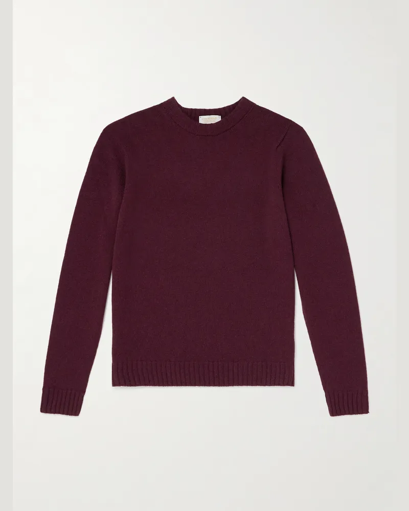 John Smedley Norfolk Pullover aus einer Mischung aus recyceltem Kaschmir und Merinowolle Rot