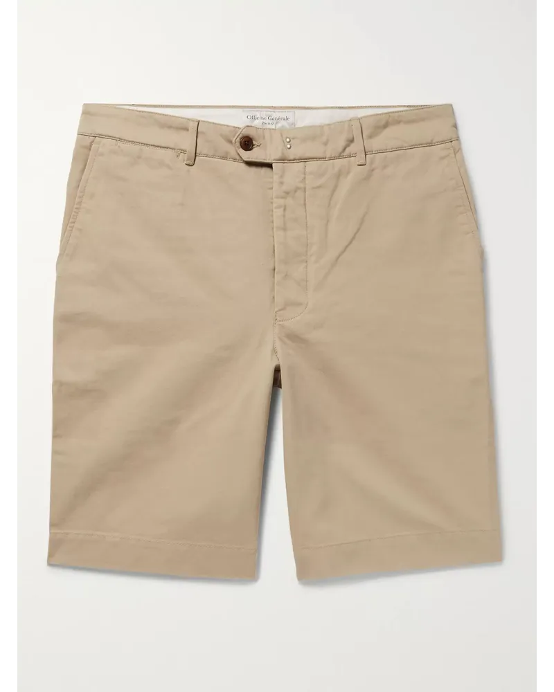 Officine Generale Fisherman Shorts aus Baumwoll-Twill Neutral