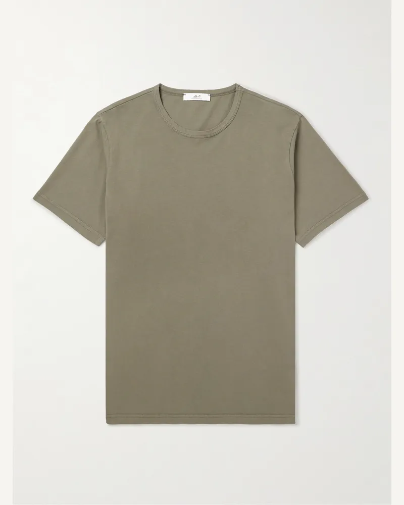 MR P. T-Shirt aus Baumwoll-Jersey in Stückfärbung Grün