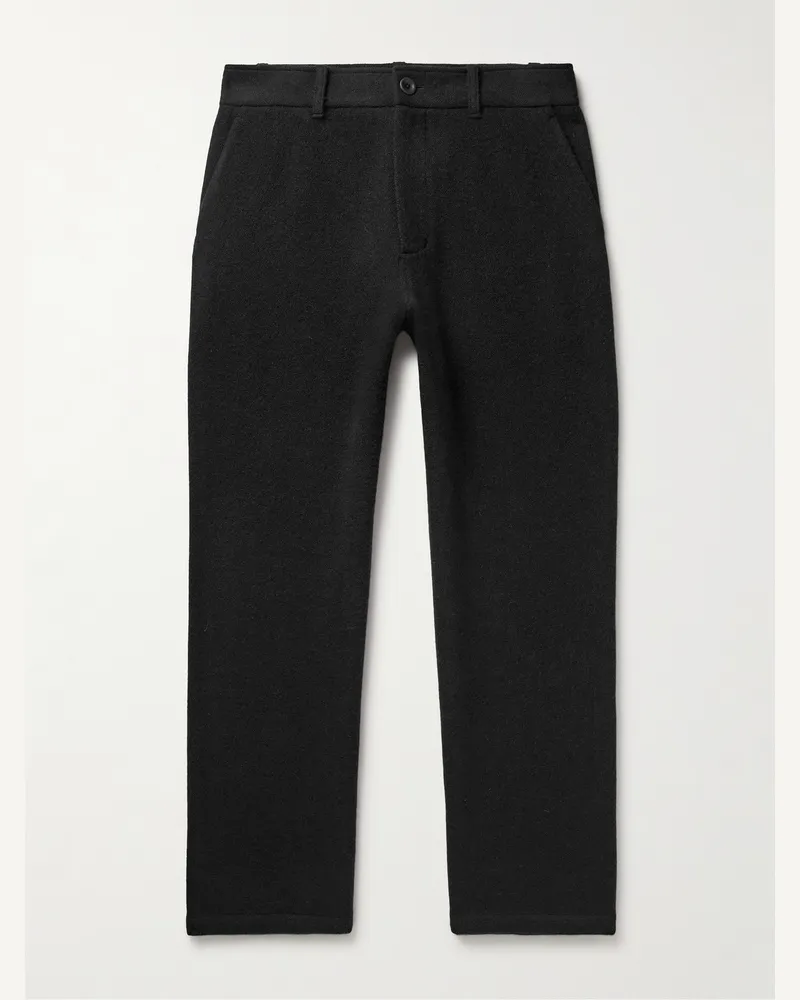 The Elder Statesman Straight-Leg Cashmere Trousers Black