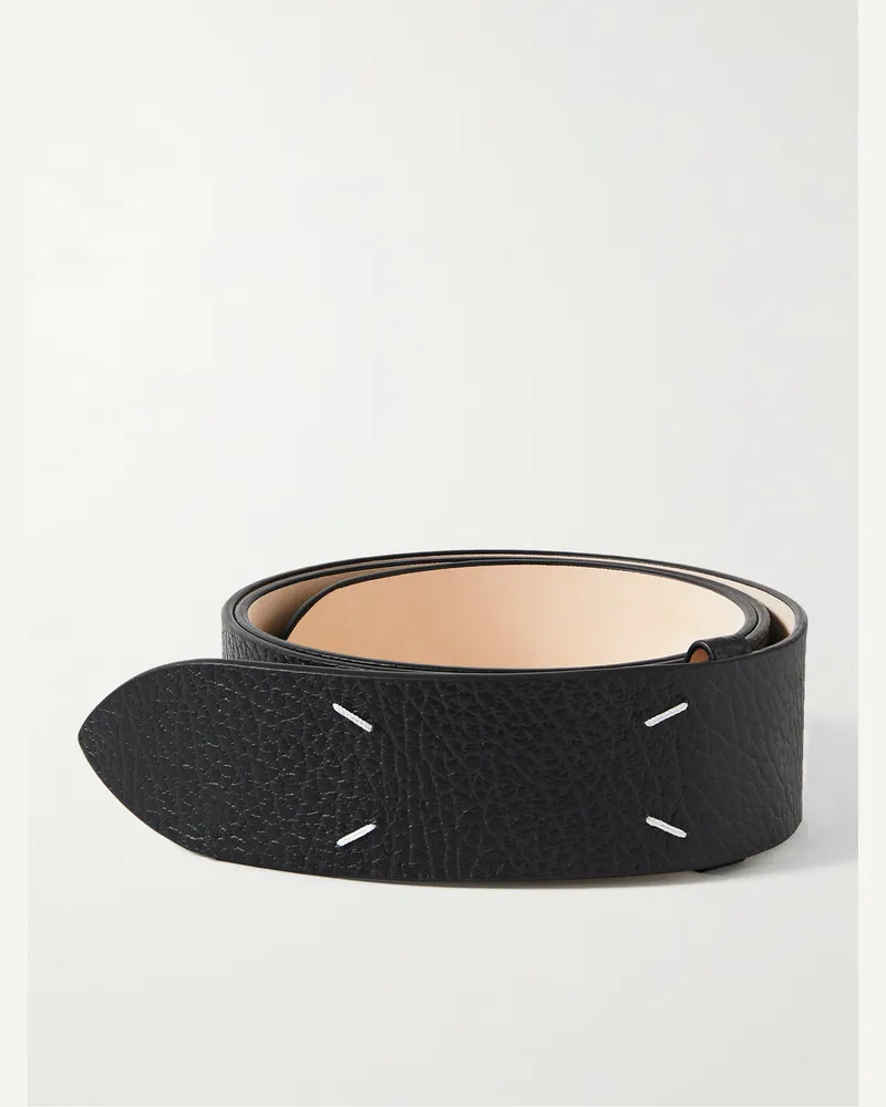 Maison Margiela 4.5cm Full-Grain Leather Belt Black
