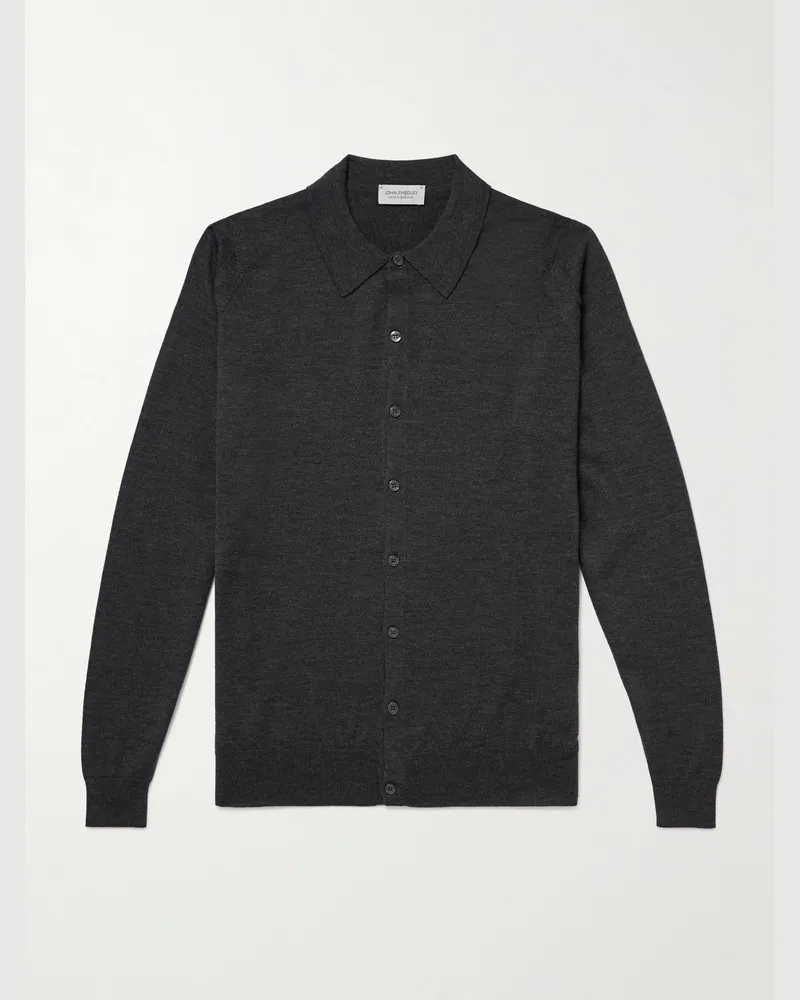 John Smedley Tibor Cardigan aus Merinowolle Grau
