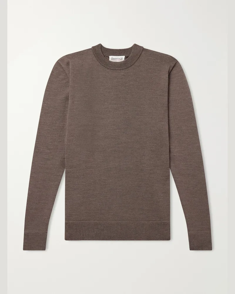 S.N.S Herning Solo Merino Wool Sweater Brown