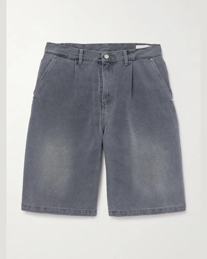 Mfpen Star Rivet weit geschnittene Jeansshorts aus Bio-Denim mit Falten Grau