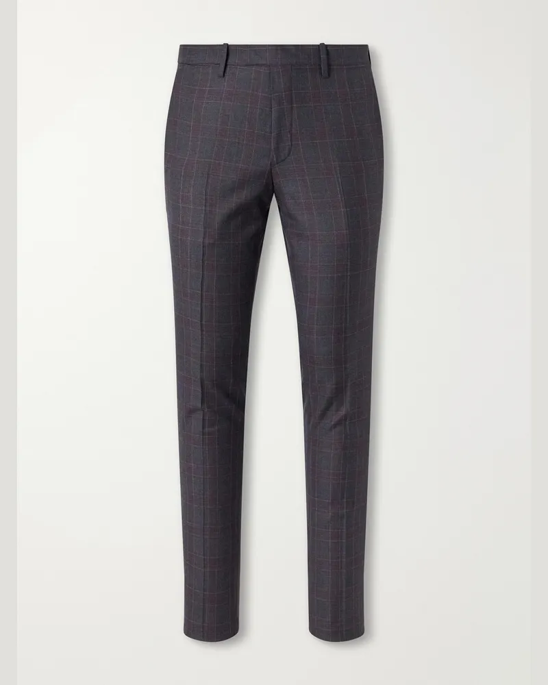 MR P. Straight-Leg Checked Wool-Twill Trousers Gray