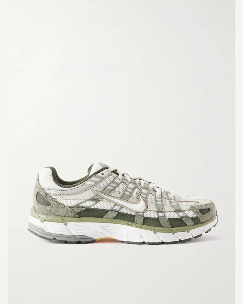 Nike P-6000 Sneakers aus Veloursleder, Leder und Mesh Grün