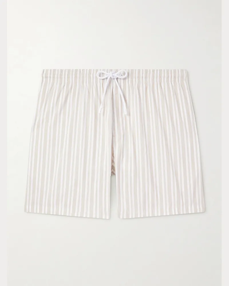 Loro Piana Daneu gerade geschnittene mittellange Badeshorts mit Streifen Neutral
