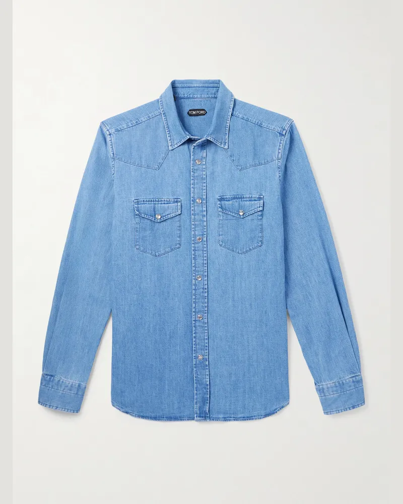 Tom Ford Jeanshemd Blau