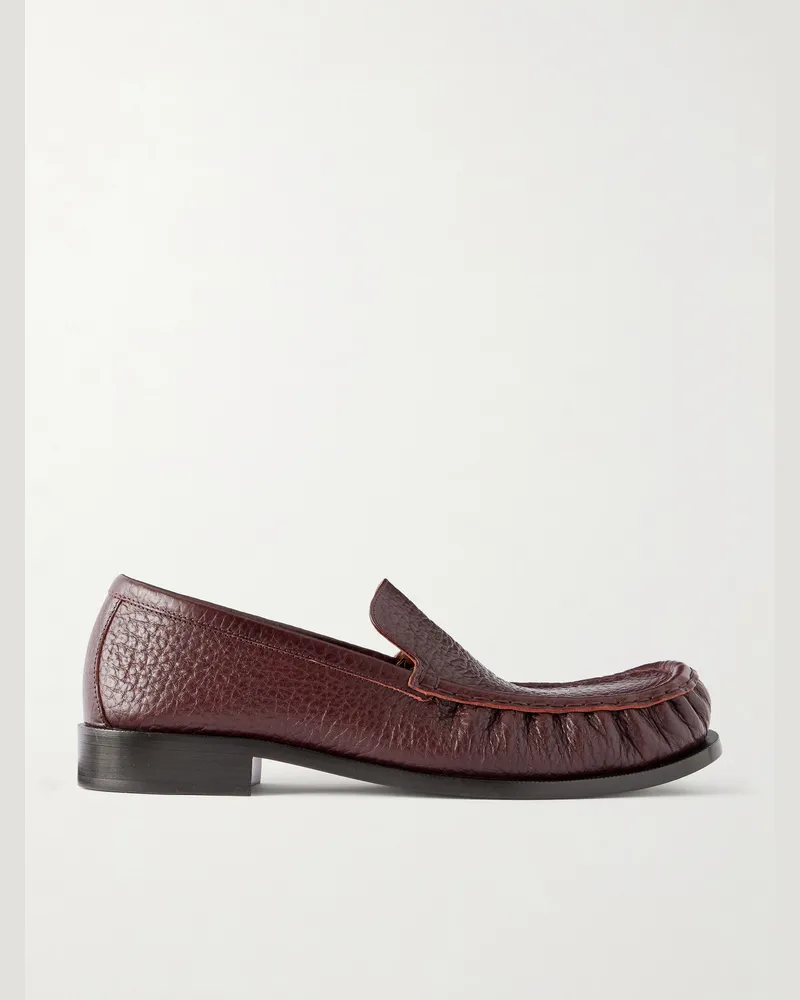 Dries van Noten Leather Loafers Burgundy