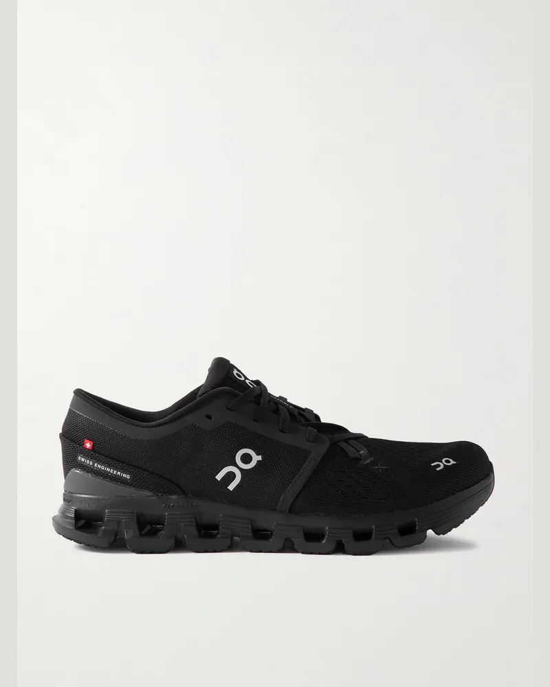 ON CloudX4 Laufschuhe aus Mesh mit Gummibesatz Schwarz