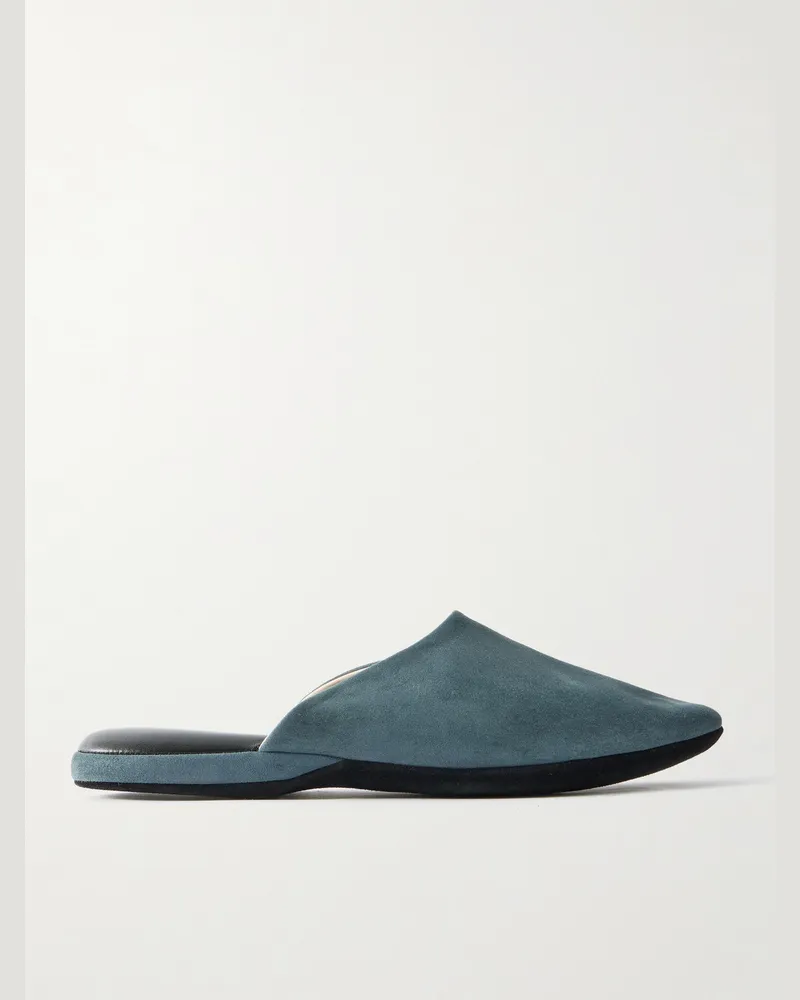 Charvet Slippers aus Veloursleder Blau