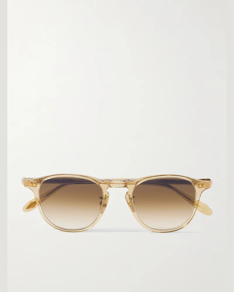 Garrett Leight Hampton J Sun Round-Frame Acetate Sunglasses Brown