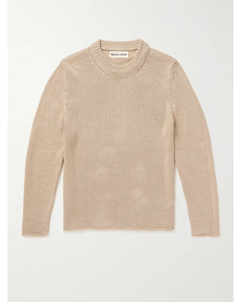 Miles Leon Pullover aus einer Leinen-Baumwollmischung Neutral