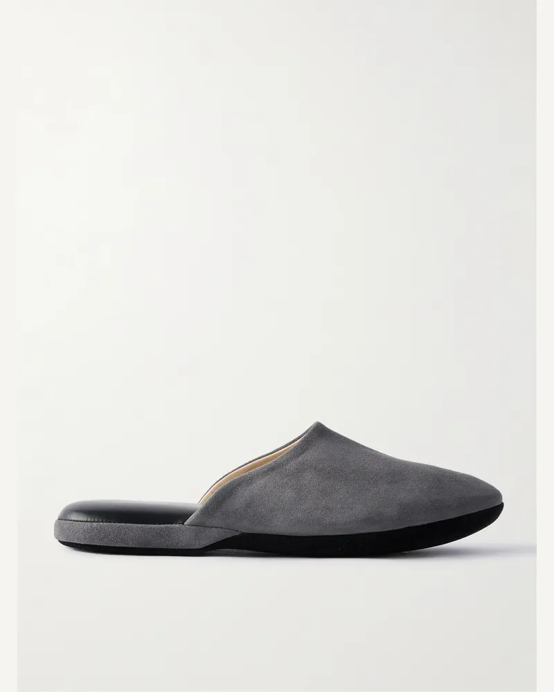 Charvet Slippers aus Veloursleder Grau