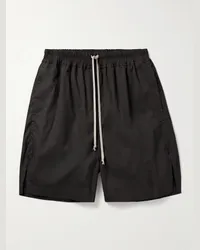 Rick Owens Gerade geschnittene Shorts aus Stretch-Baumwollpopeline mit Kordelzugbund Grau