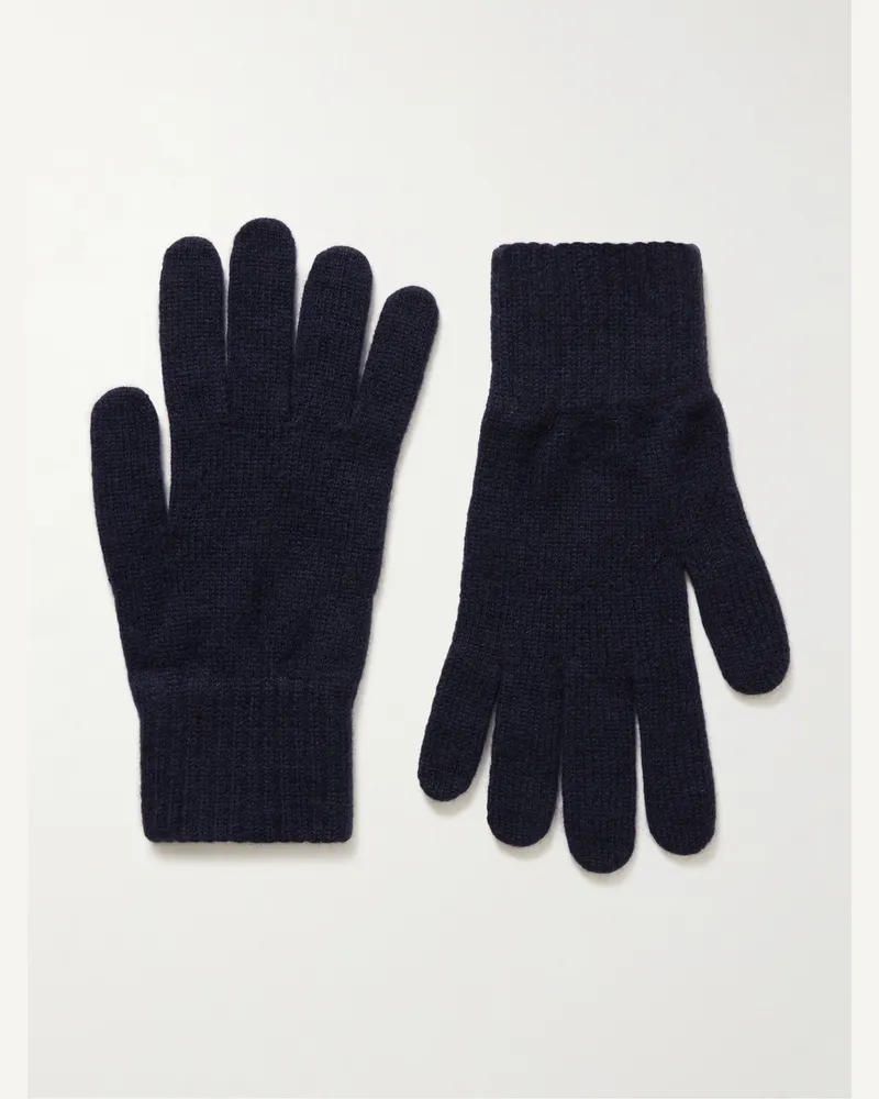 William Lockie Cashmere Gloves Blue