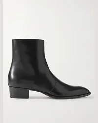 Saint Laurent Wyatt Chelsea Boots aus Leder Schwarz