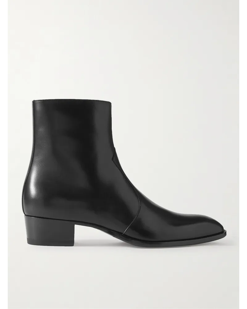 Saint Laurent Wyatt Chelsea Boots aus Leder Schwarz