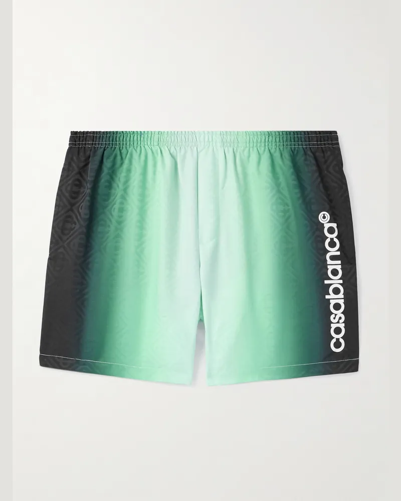 Casablanca Paris Gerade geschnittene mittellange Badeshorts mit Farbverlauf und Logoprint Grün