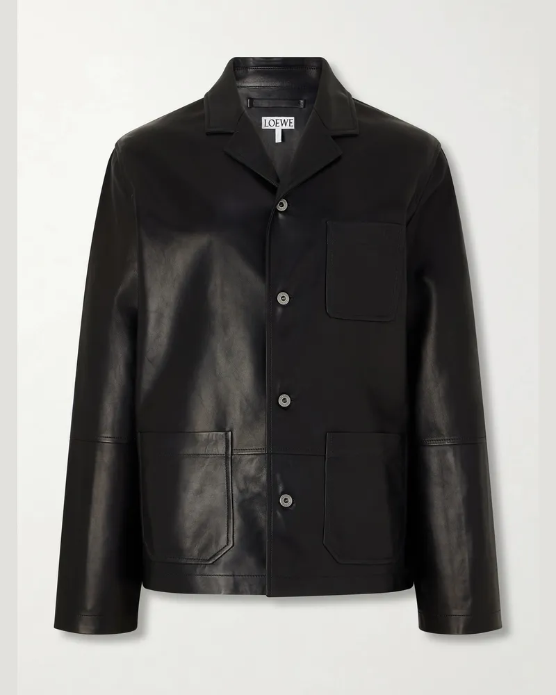 Loewe Workwear Leather Jacket Black