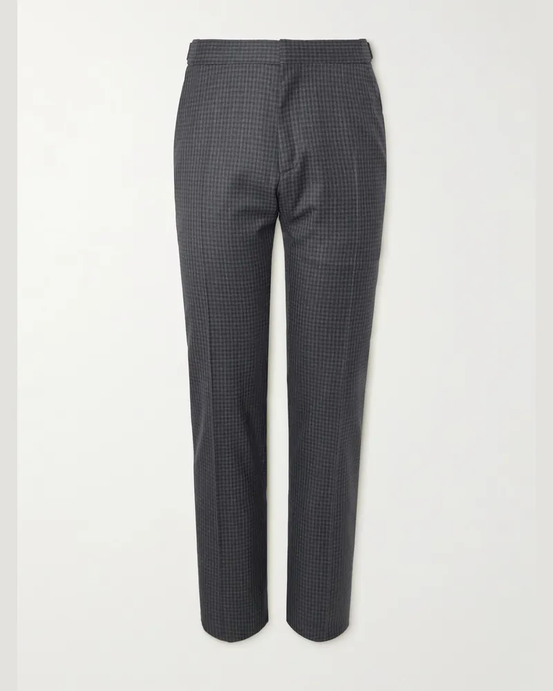 Tom Ford Dyllan Checked Wool Suit Trousers Gray