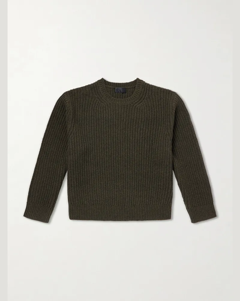 Nili Lotan Tyler Ribbed-Knit Wool Sweater Green
