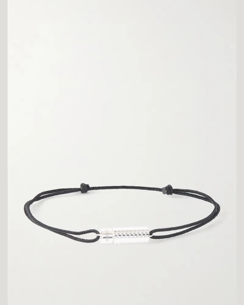 Le Gramme 5G Sterling Silver Cord Bracelet Black