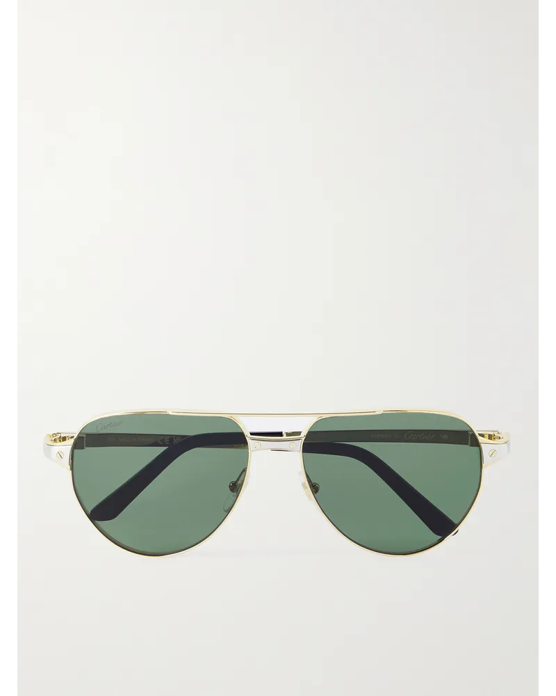 Cartier Goldfarbene Pilotensonnenbrille Gold