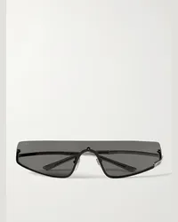 Gucci Silberfarbene Sonnenbrille mit D-Rahmen Silber