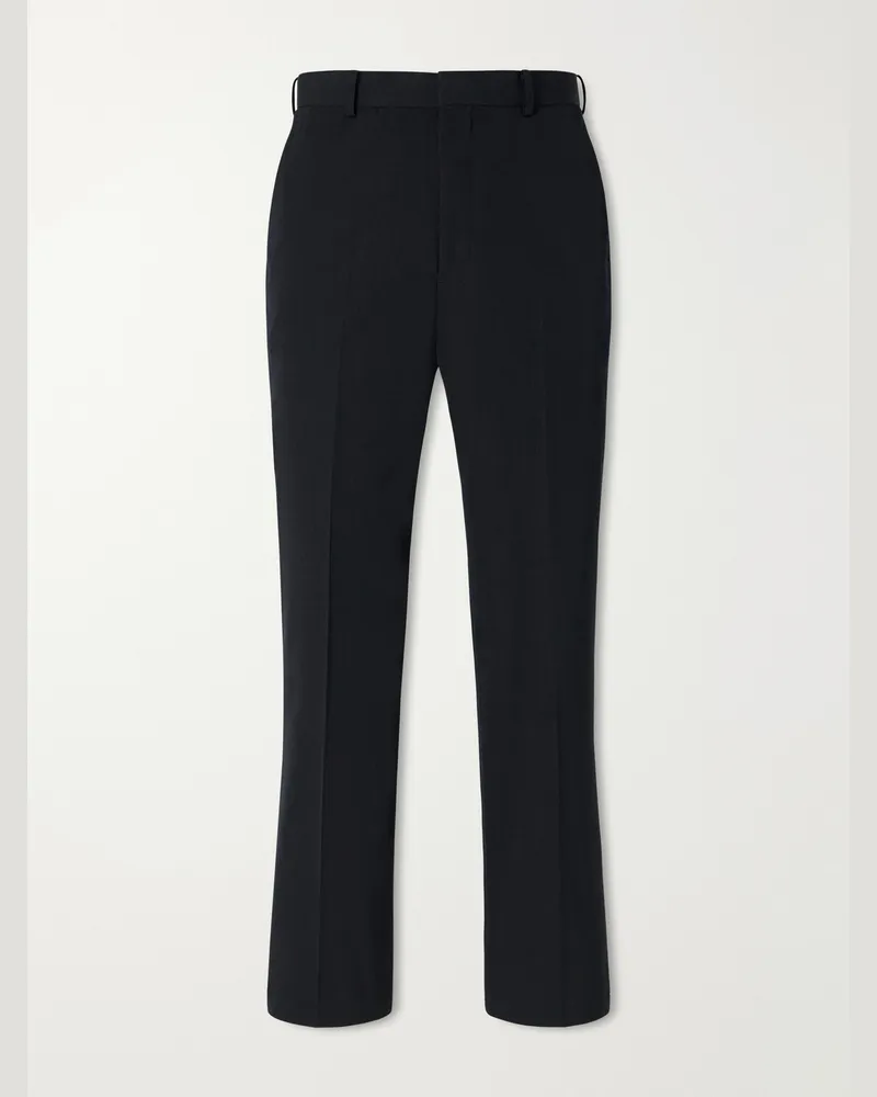 AURALEE Straight-Leg Wool-Gabardine Trousers Black