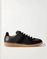 Maison Margiela Replica Sneakers aus Leder und Veloursleder Schwarz